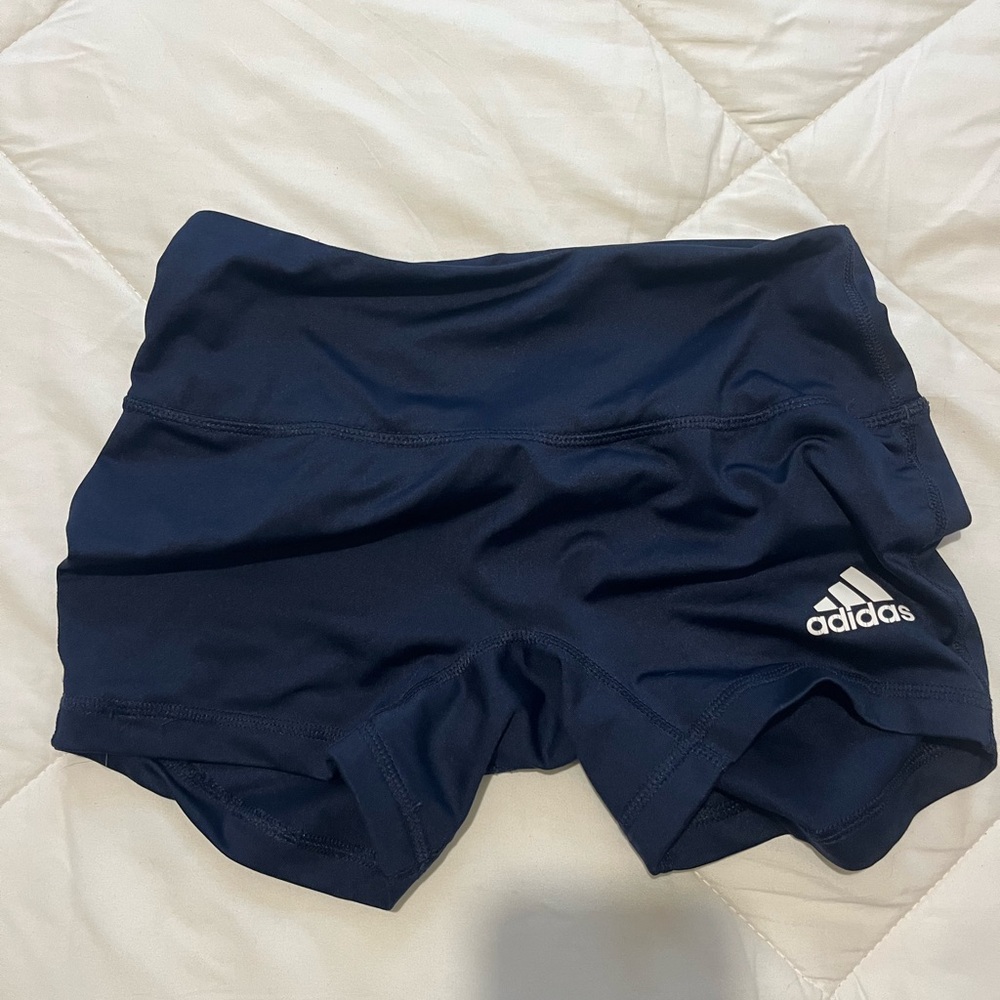 Navy blue adidas spandex shorts